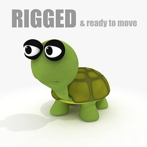 3d cartoon turtle rig model