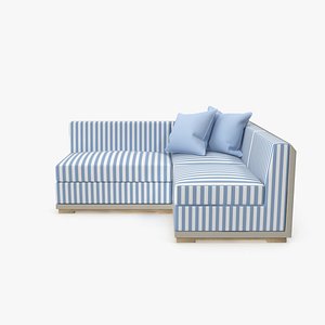 3D l-shaped sofa