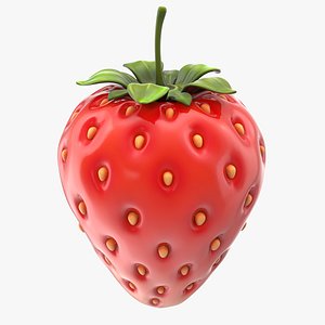 cartoon strawberry berry raw 3D model