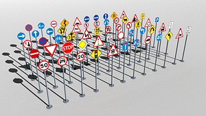 3D model traffic signs package