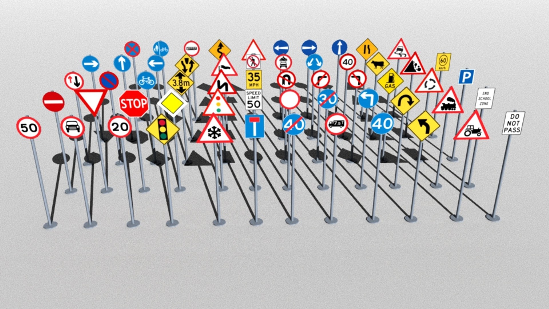 3D Model Traffic Signs Package - TurboSquid 1234930