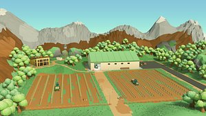Low Poly Winery Environment model
