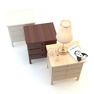 3d wood bedside ikea set
