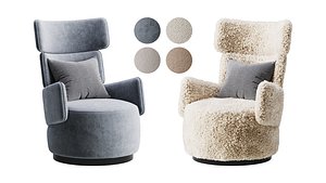 ARMCHAIR Fur and Fabric 3D model