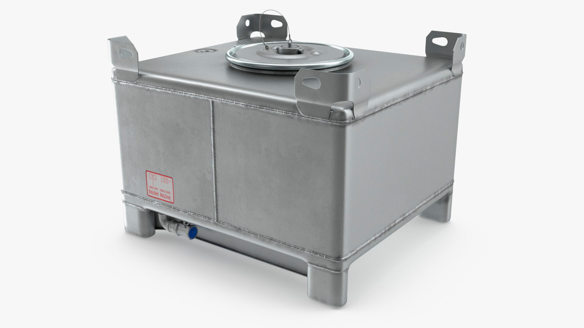 120 Gallon Stainless Steel IBC Tote Tank 3D model preview