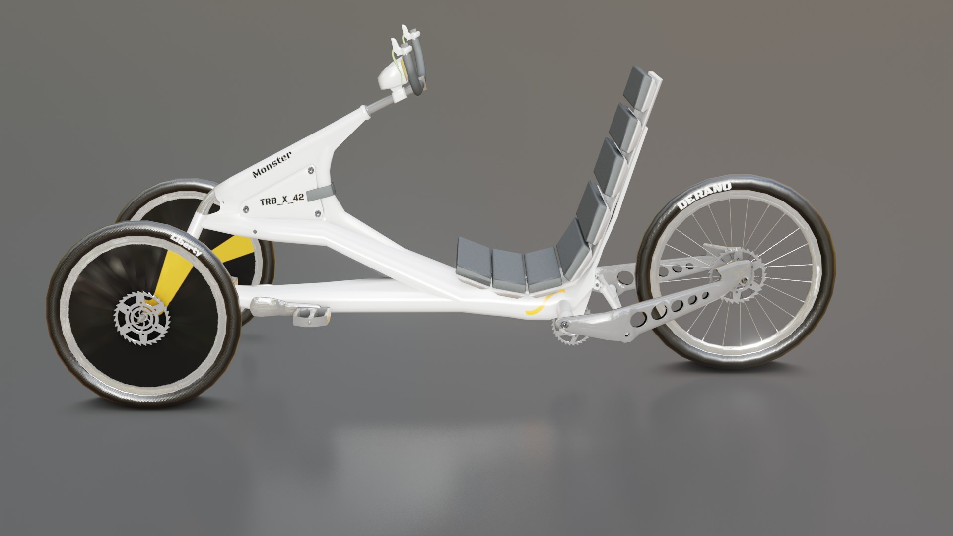 3D Monster Silver Trike Bike TurboSquid 1750081
