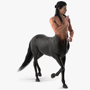 Creature Long Hair Centaur Rigged for Maya