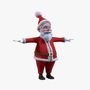 cartoon santa claus character 3d obj