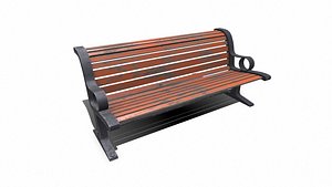 3D model Old Park Bench Low-poly PBR