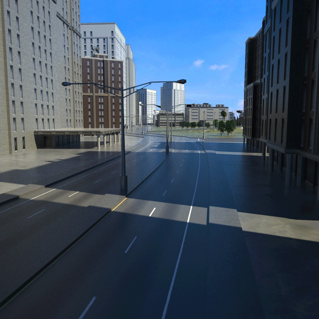 3d Cityscape Scene Highrise