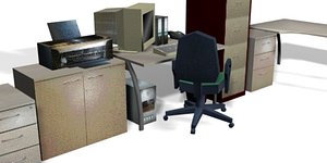 set office interiors file cabinet 3d model