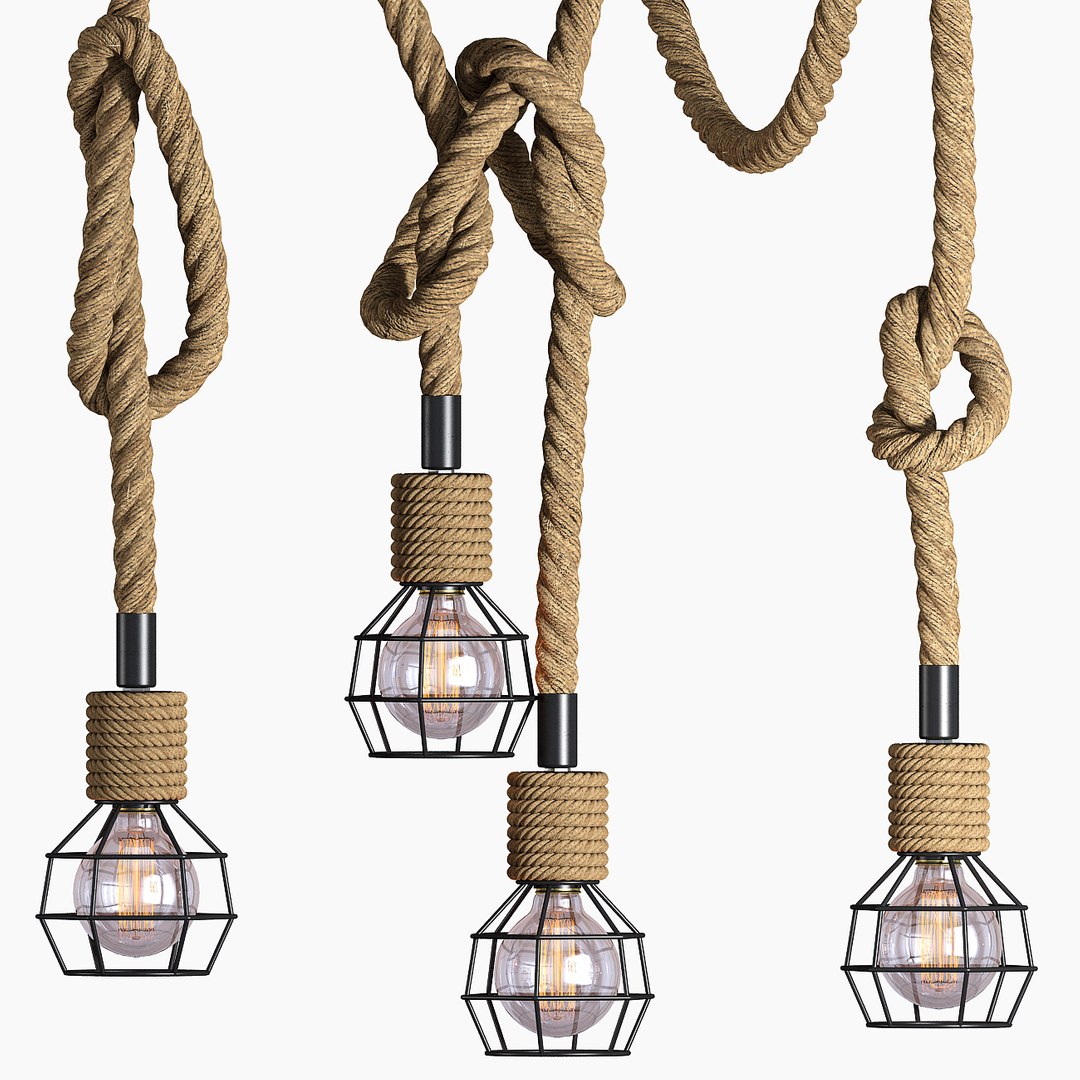 3d Model Chandelier Loft Rope