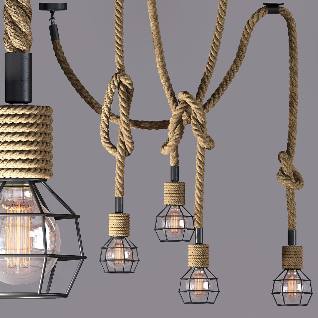 3d Model Chandelier Loft Rope