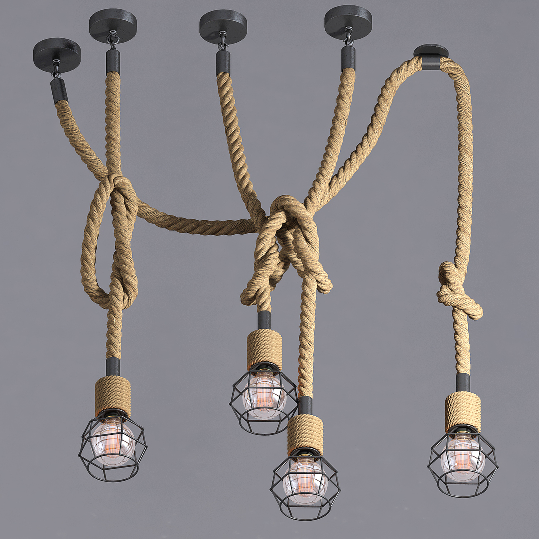 3d model chandelier loft rope