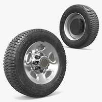 Truck Tire with Steel Wheel Rim Silver