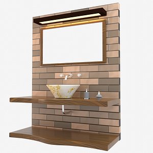 Designed Sink Faucet And Mirror