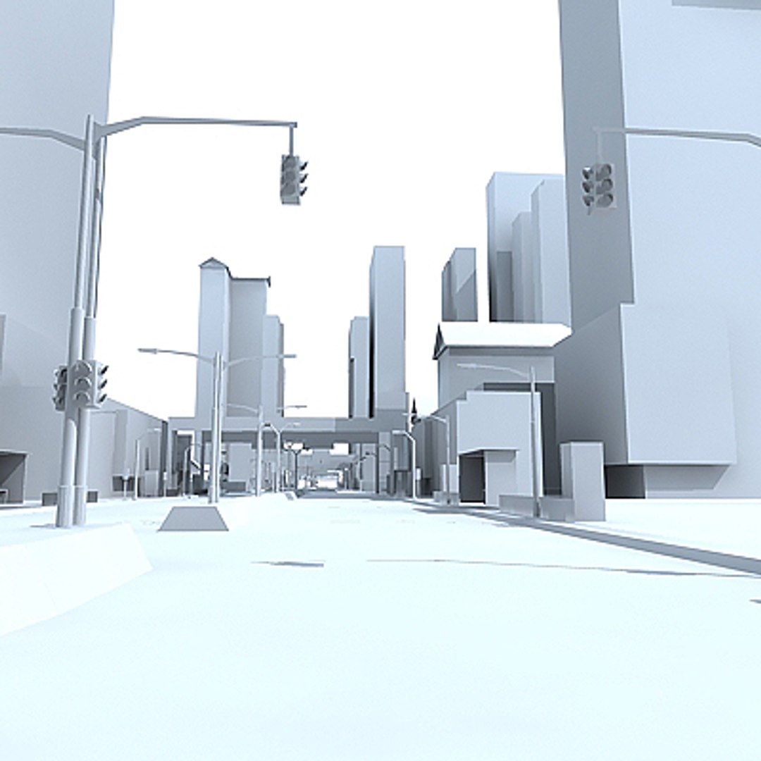 3d Model City Pack Building Road