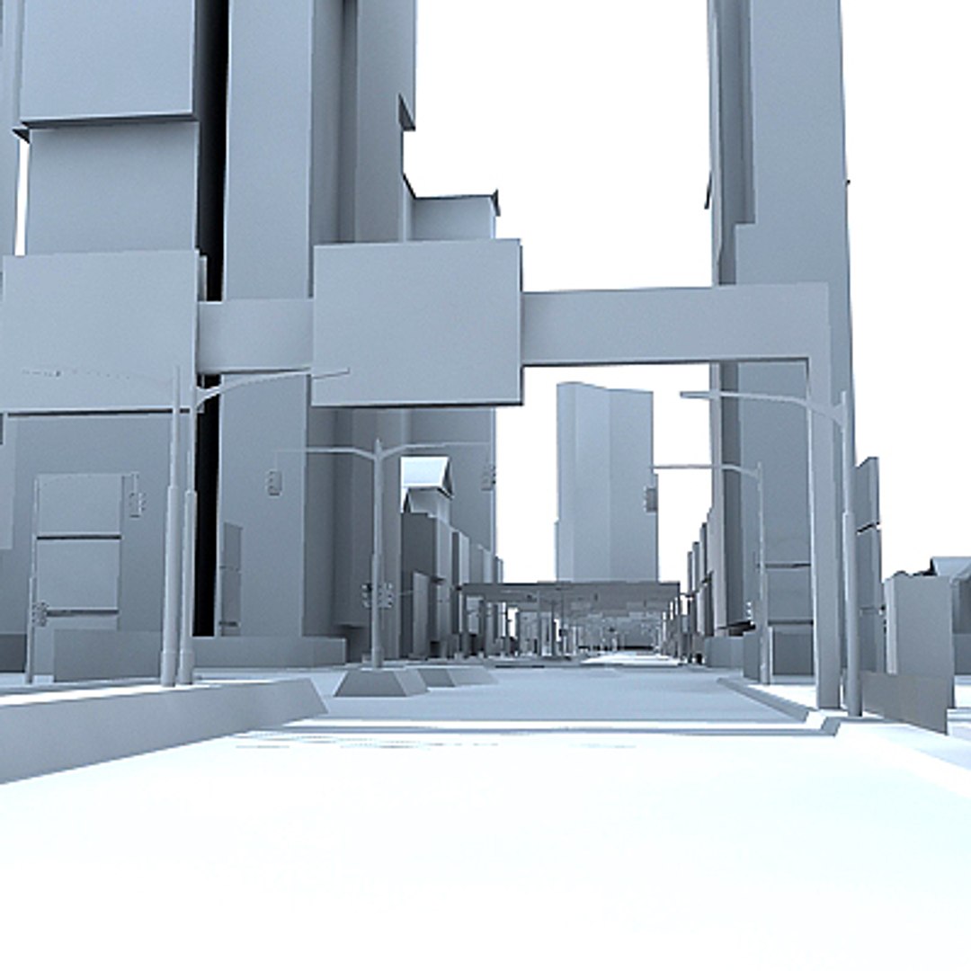 3d Model City Pack Building Road