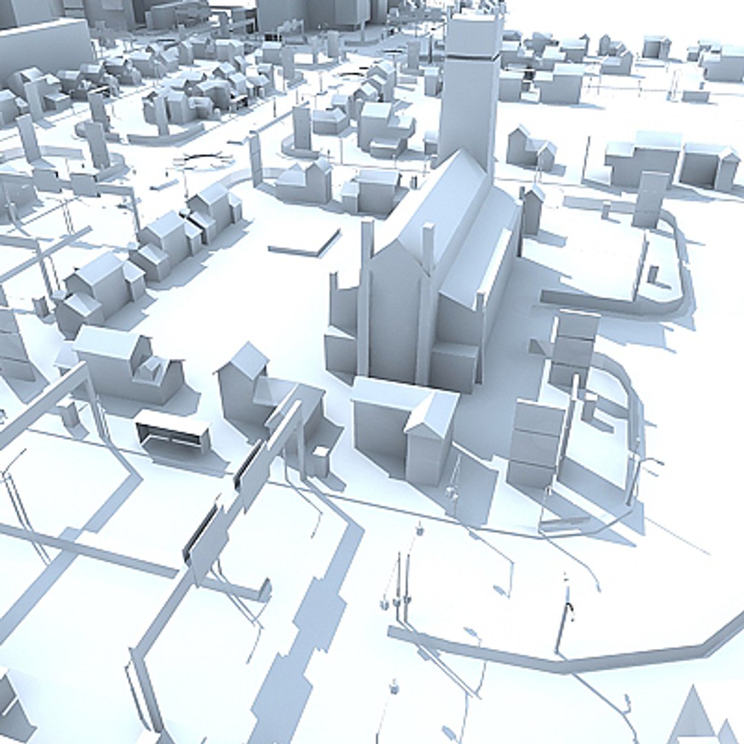 3d Model City Pack Building Road