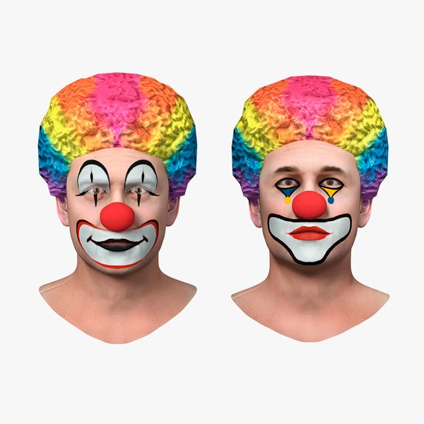 3D clown heads