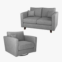 Lori Loveseat and Armchair Swivel Set