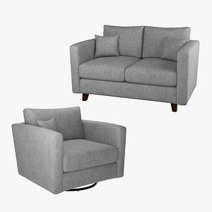 Lori Loveseat and Armchair Swivel Set