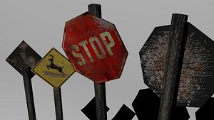 3D TRANSIT SIGNS model