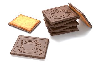 Butter Biscuit with Chocolate 3D model