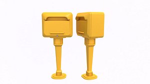 3D Metal Mailbox Post model