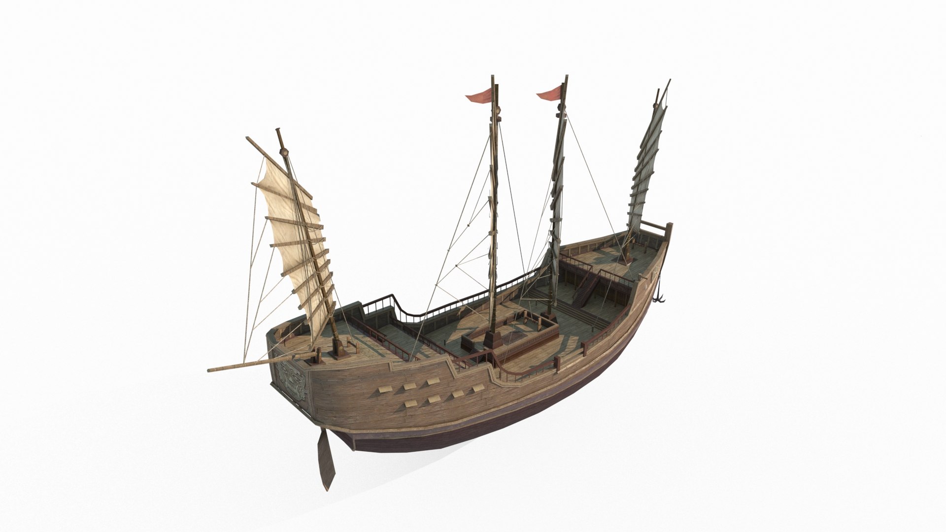 3D Ancient Asian Carrier Galleon Model - TurboSquid 2093328