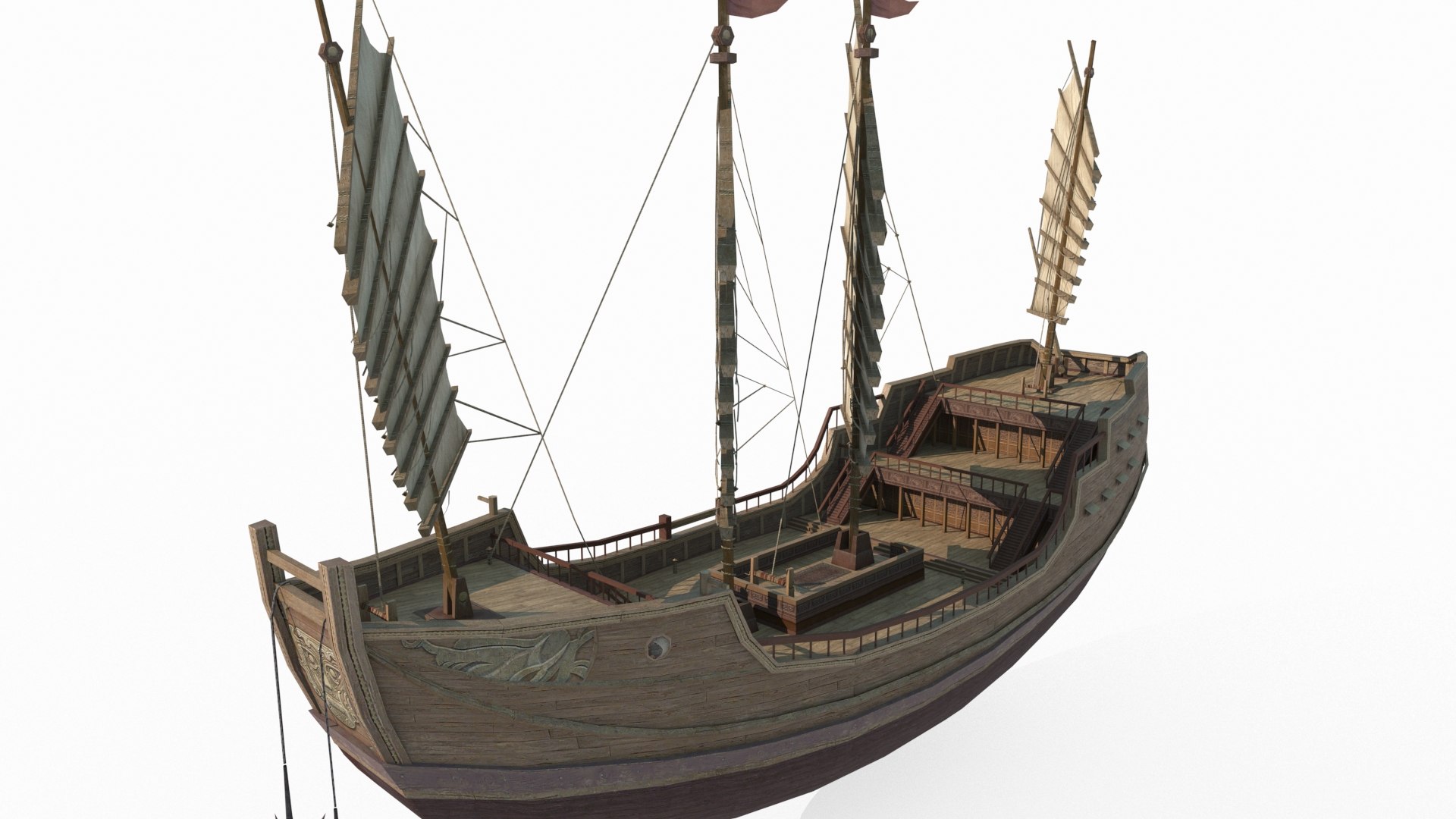 3D Ancient Asian Carrier Galleon Model - TurboSquid 2093328