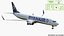 3D Ryanair Boeing 737-900 with Interior Rigged model