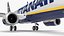 3D Ryanair Boeing 737-900 with Interior Rigged model