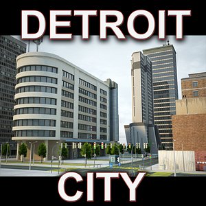 3d detroit city buildings model