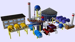 3D model refinery isometric