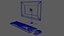 Wireless Computer Set Clavier Souris Moniteur Rouge Blanc