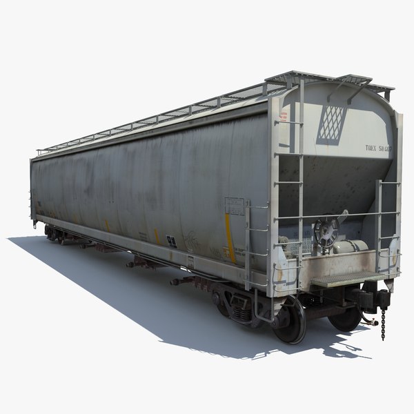 3d railway hopper car rail