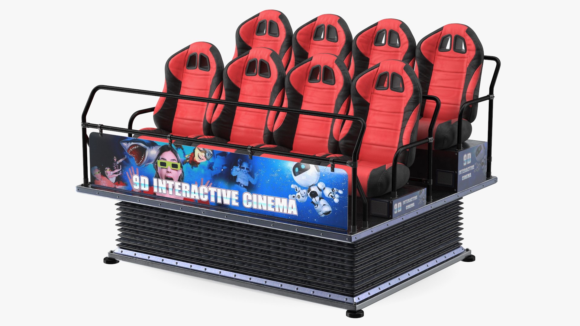 Virtual Reality Game Machine 9D Cinema 3D model preview