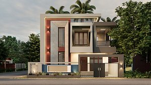 Modern Contemporary House Facade Model Pack 01 -  SketchUp  3ds Max  Renders