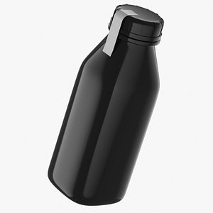 3D Square Bottle Mockup 01