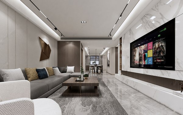 SKP-I-22-06-0004 Light luxury apartment design 3D model