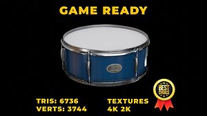 3D model Snare Drum Low-poly