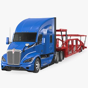 Kenworth Truck with Sun Valley Car Carrier Rigged model
