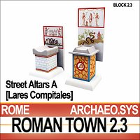 Roman Town Street Altars A 2.3 Low Poly Lares Compitales