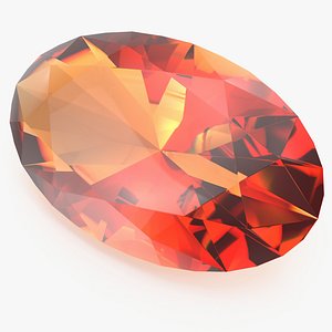 Oval Cut Imperial Topaz 3D