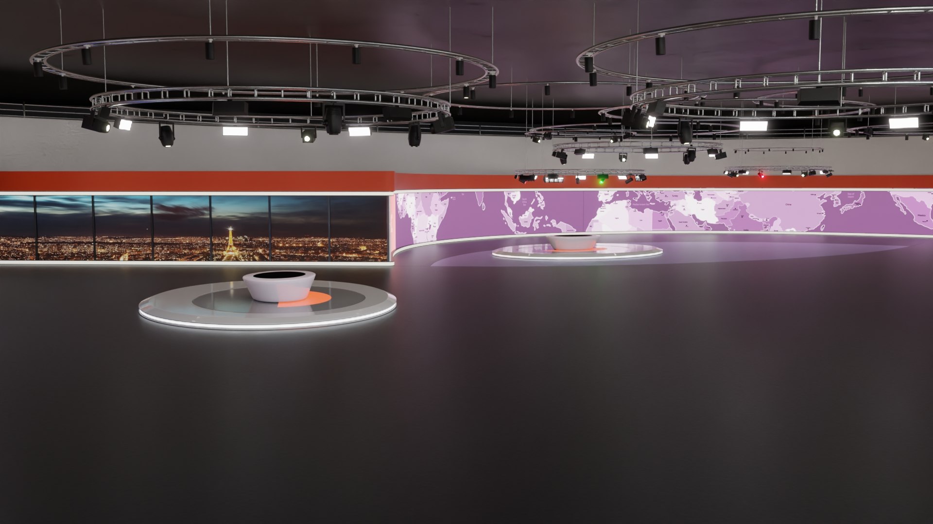 TV News Studio 3D Model - TurboSquid 2217210