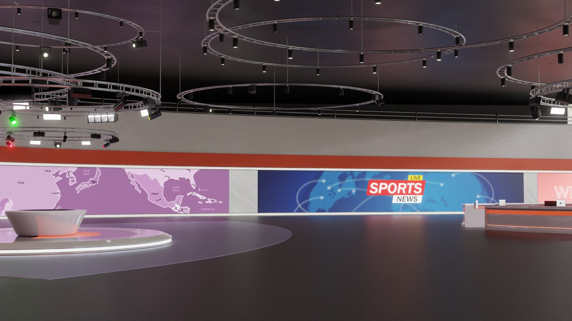 TV News Studio 3D Model - TurboSquid 2217210