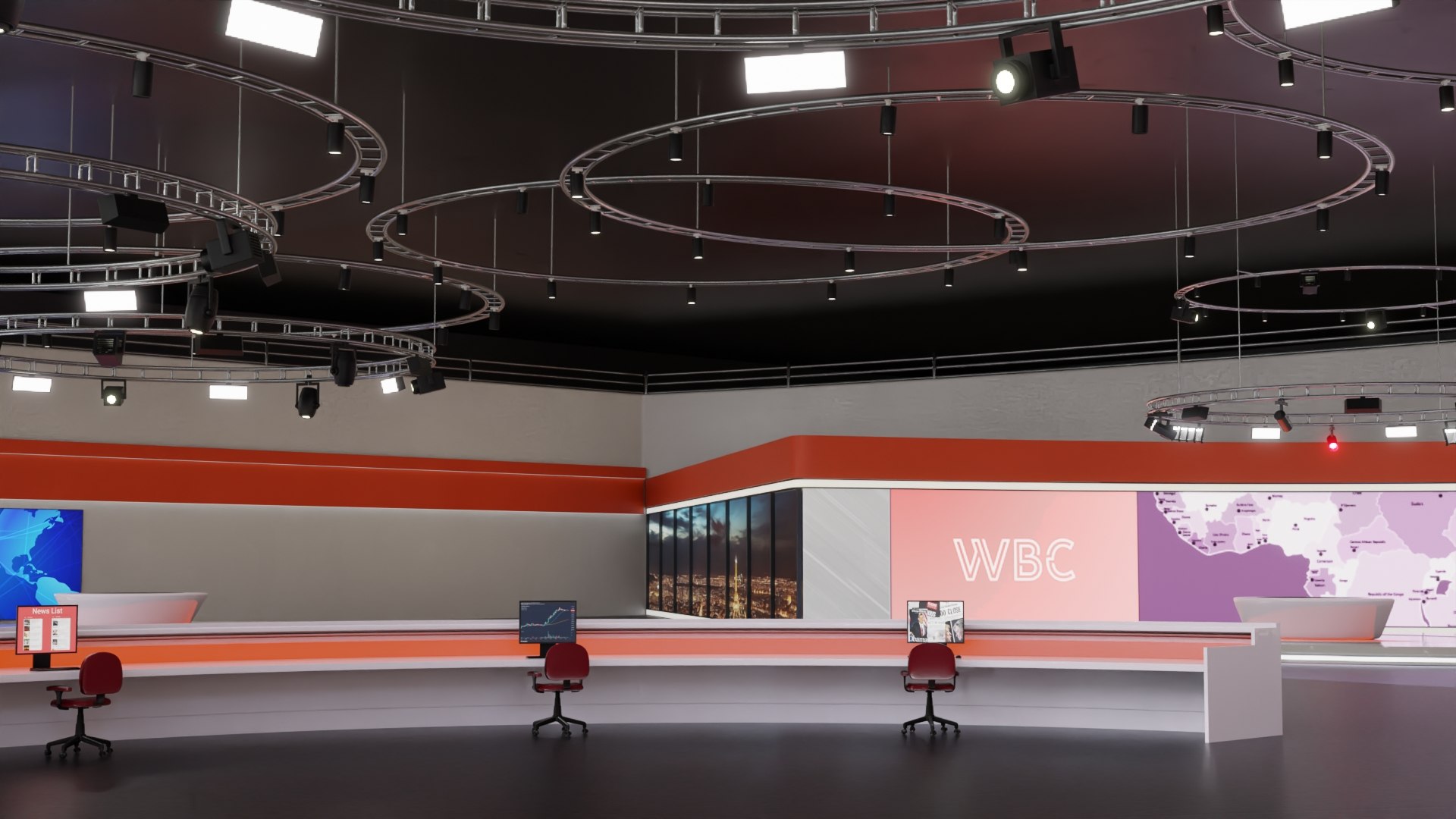 TV News Studio 3D Model - TurboSquid 2217210