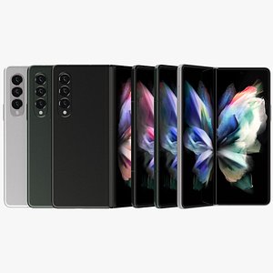3D Samsung Galaxy Z Fold 3 All Colors model