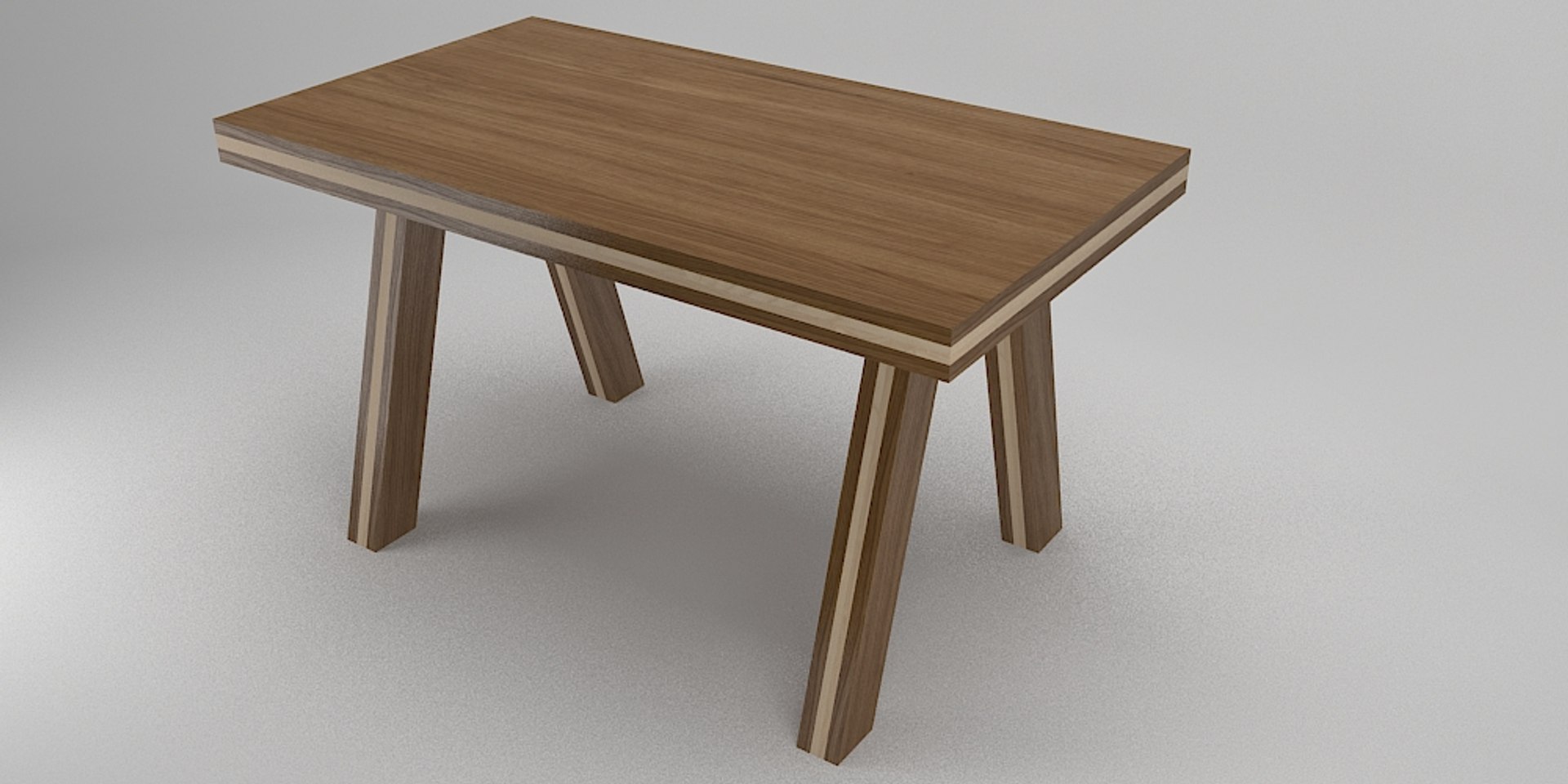 3d model wood dining table